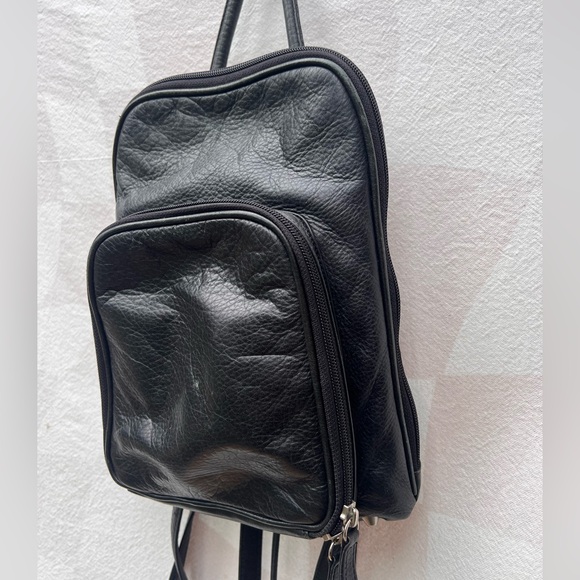 Osgoode Marley Cashmere Streetwear Black Leather Mini Backpack - Picture 2 of 10